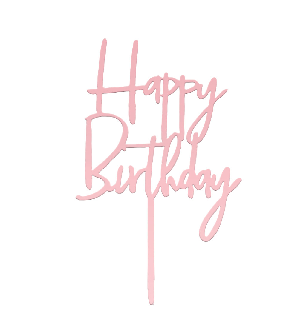 Zápich do dortu Happy birthday - Rosegold
