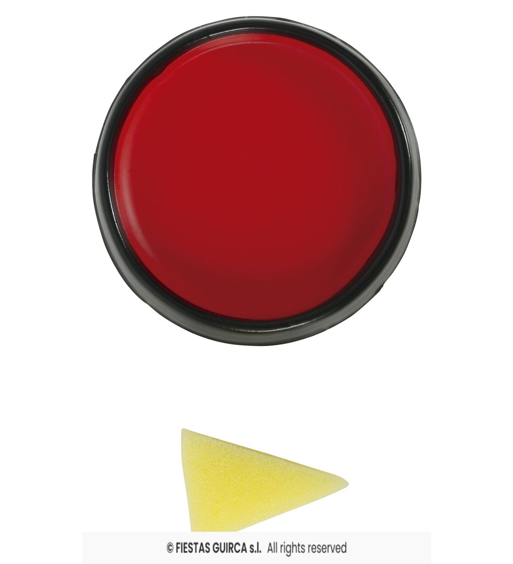 Červený make-up s houbičkou