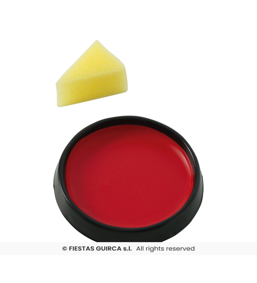 Červený make-up s houbičkou
