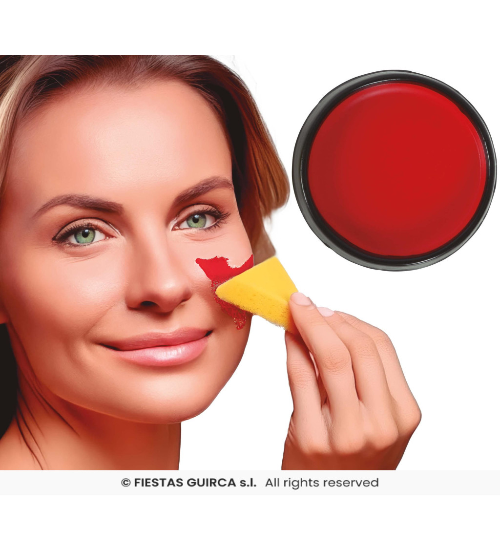 Červený make-up s houbičkou