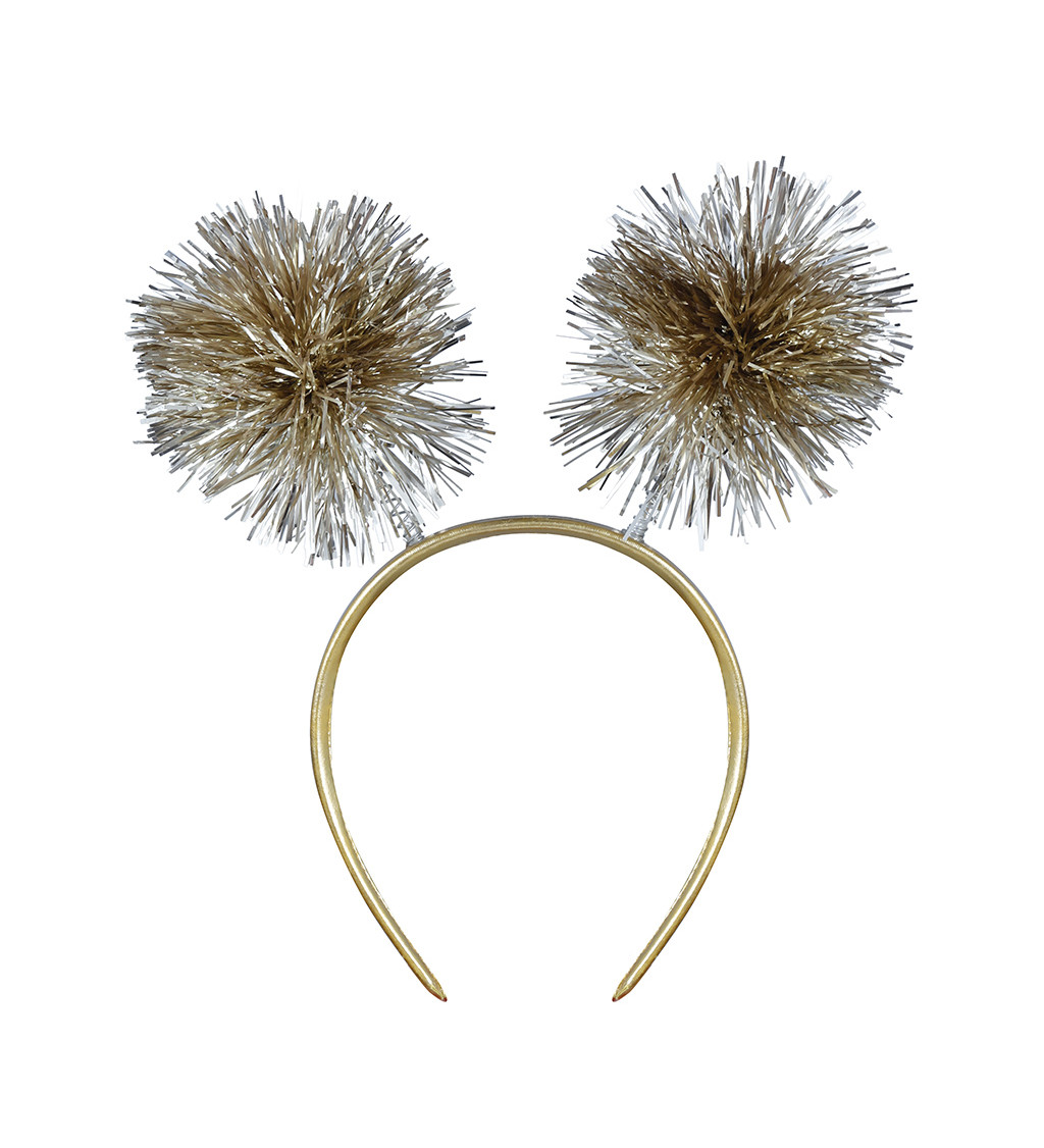 Party čelenka se zlatými třásněmi