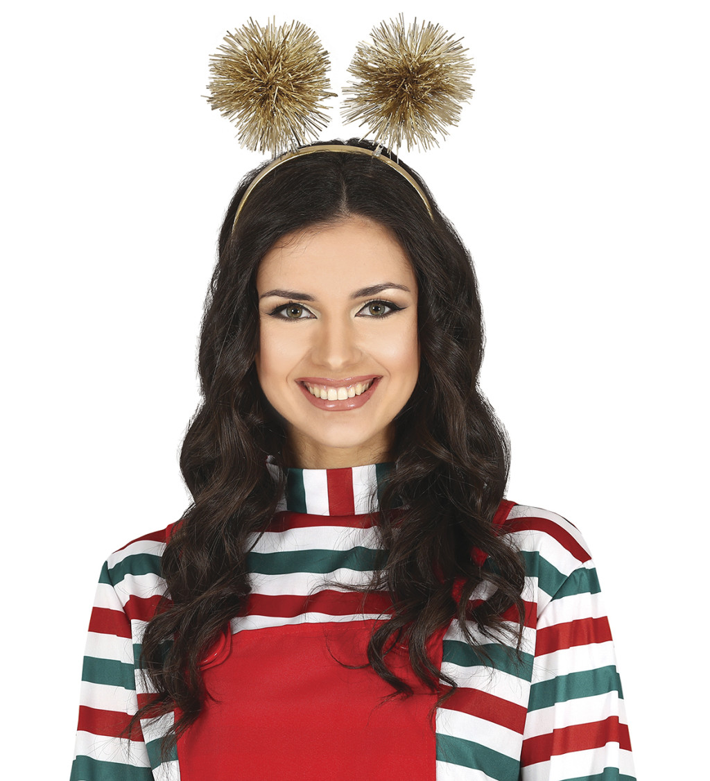 Party čelenka se zlatými třásněmi