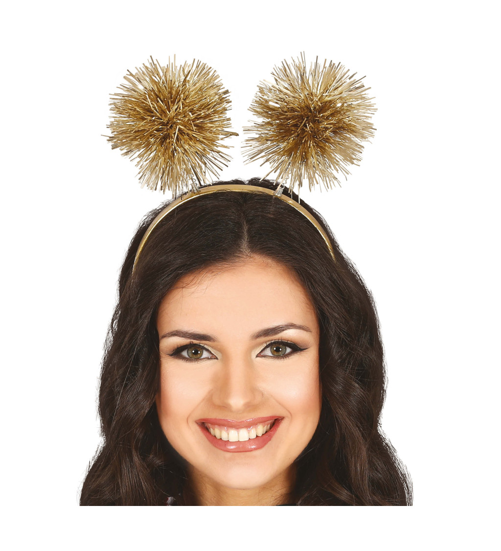 Party čelenka se zlatými třásněmi