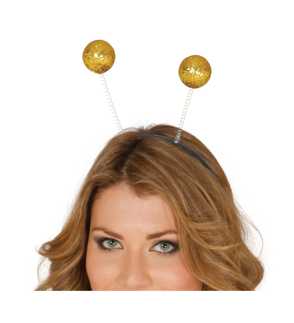 Party čelenka se zlatými kuličkami