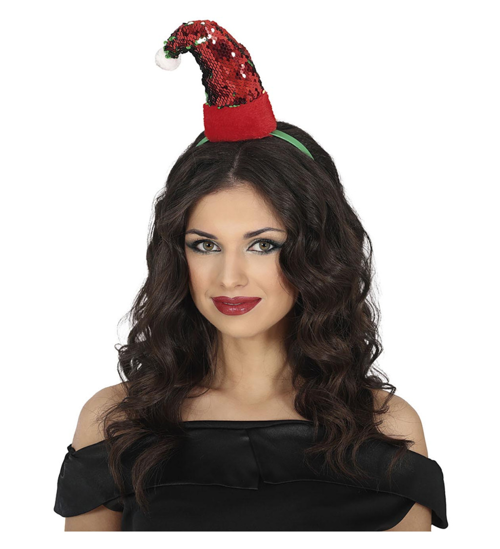 Čelenka – flitrová vánoční čepice