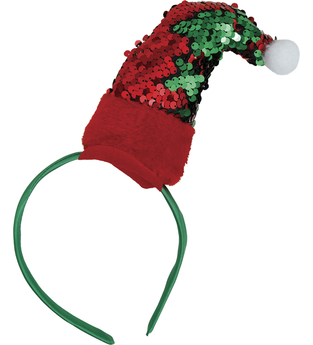 Čelenka – flitrová vánoční čepice