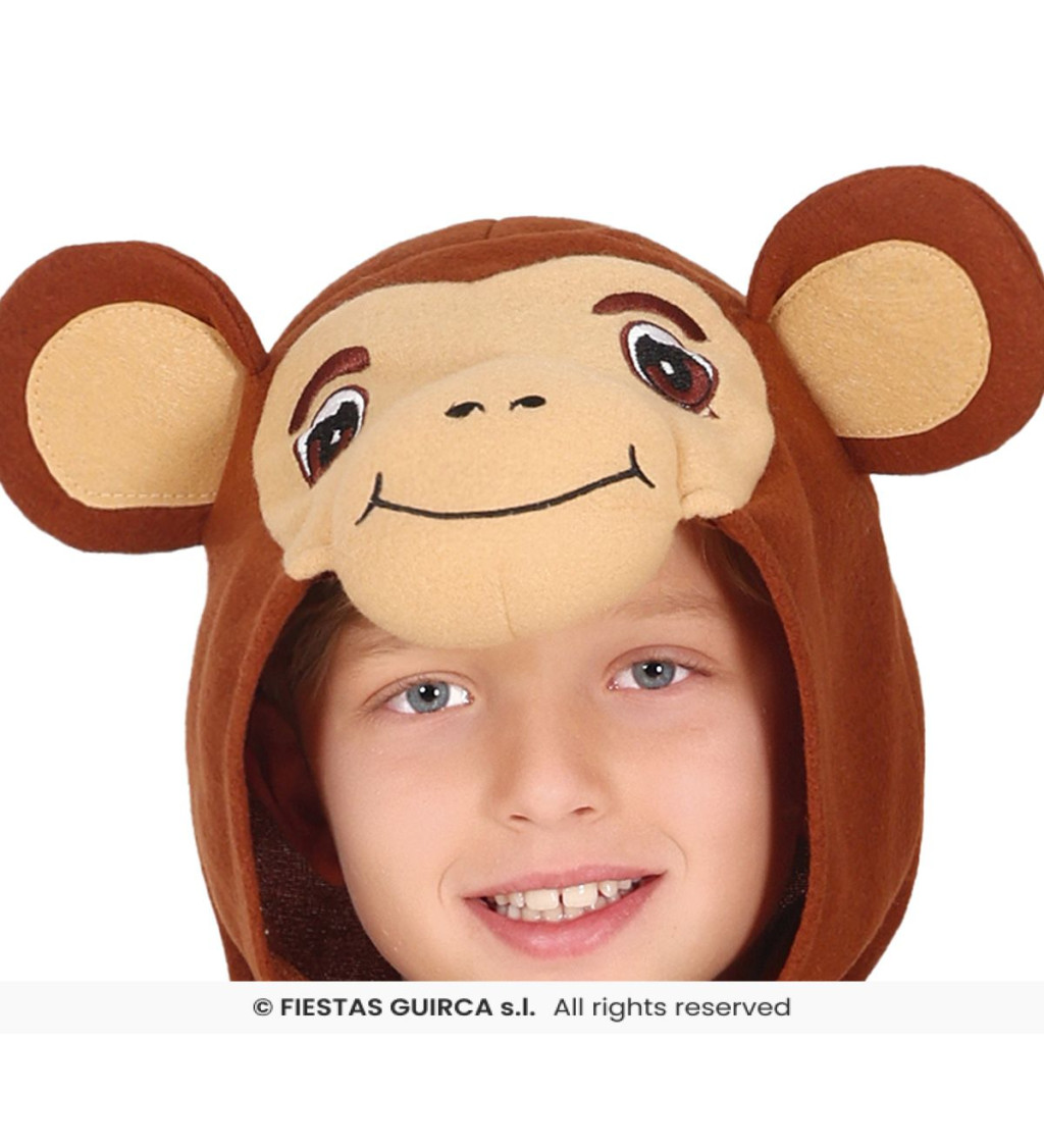 Dětský kostým opička – overal s kapucí