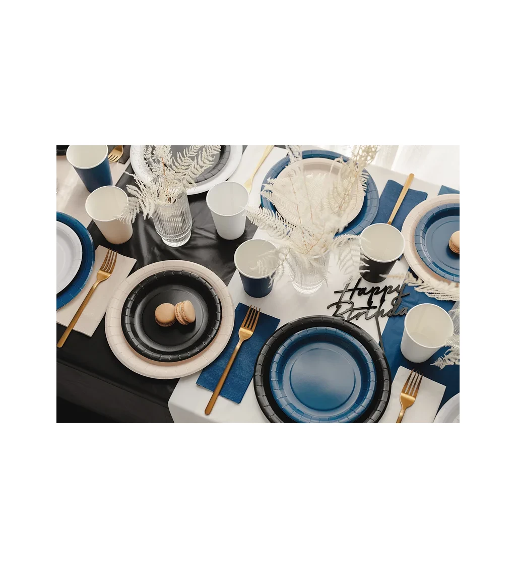 Tmavě modré talířky - 6 ks