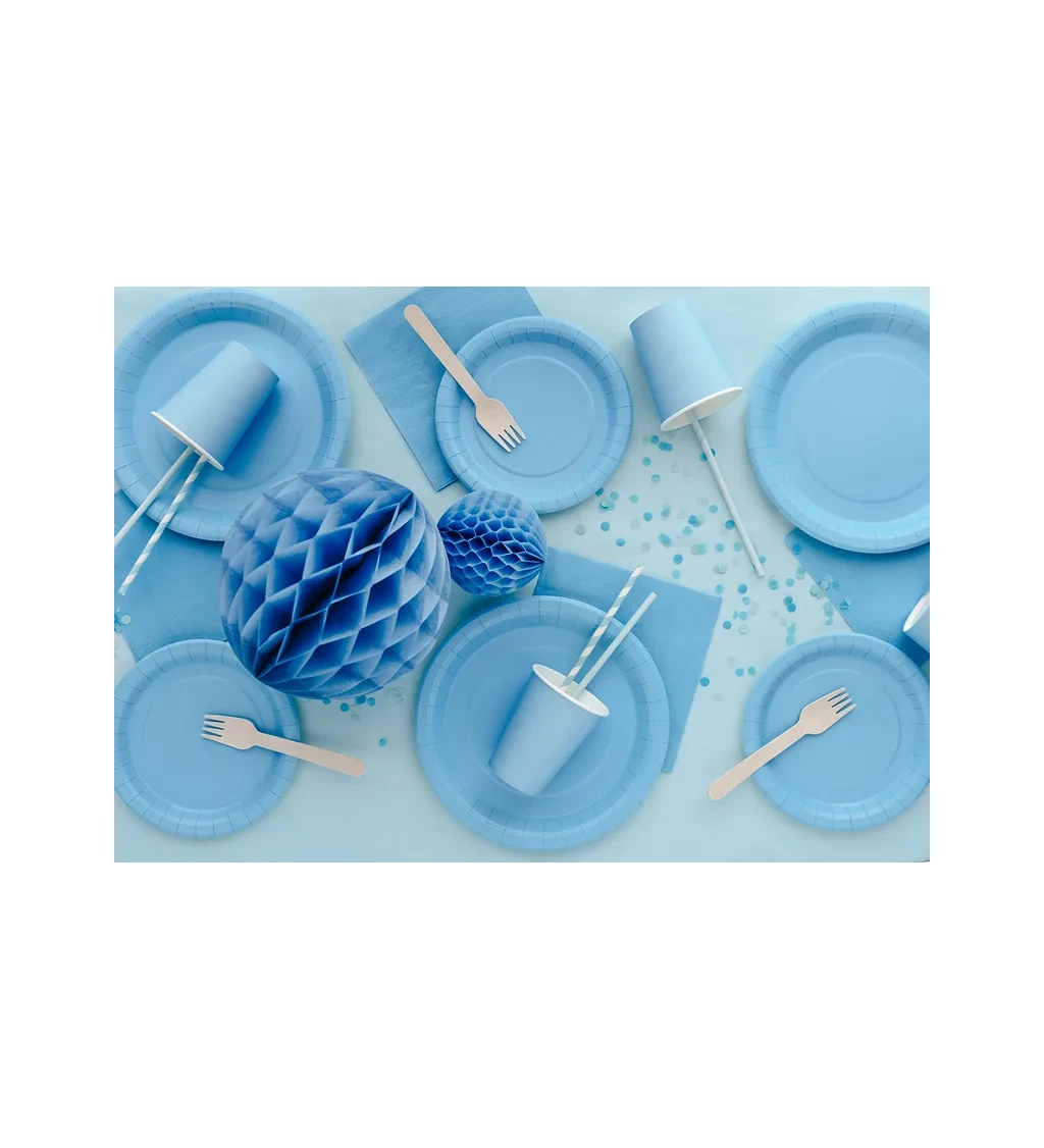 Světle modré talířky - 6 ks