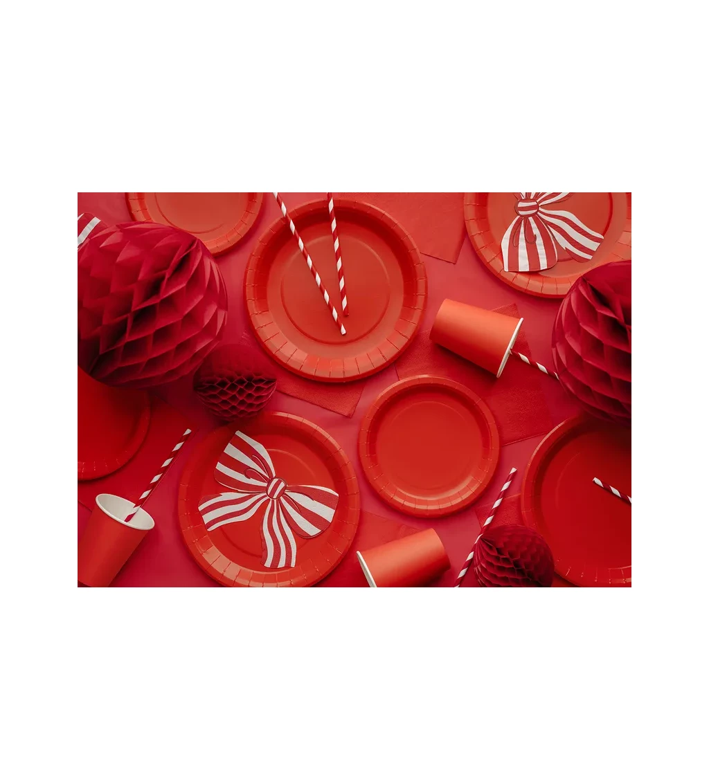 Červené talířky - 6 ks