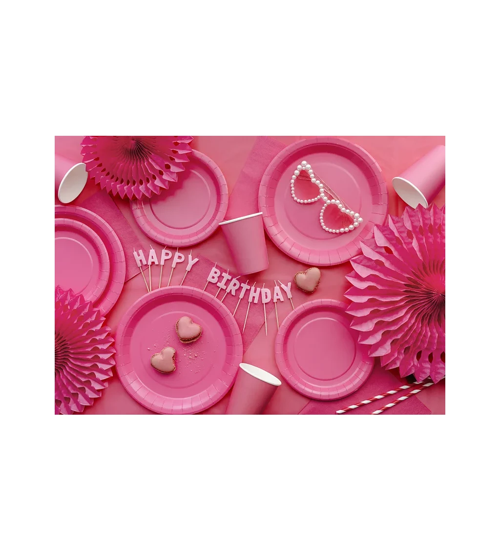 Tmavě růžové talířky - 6 ks