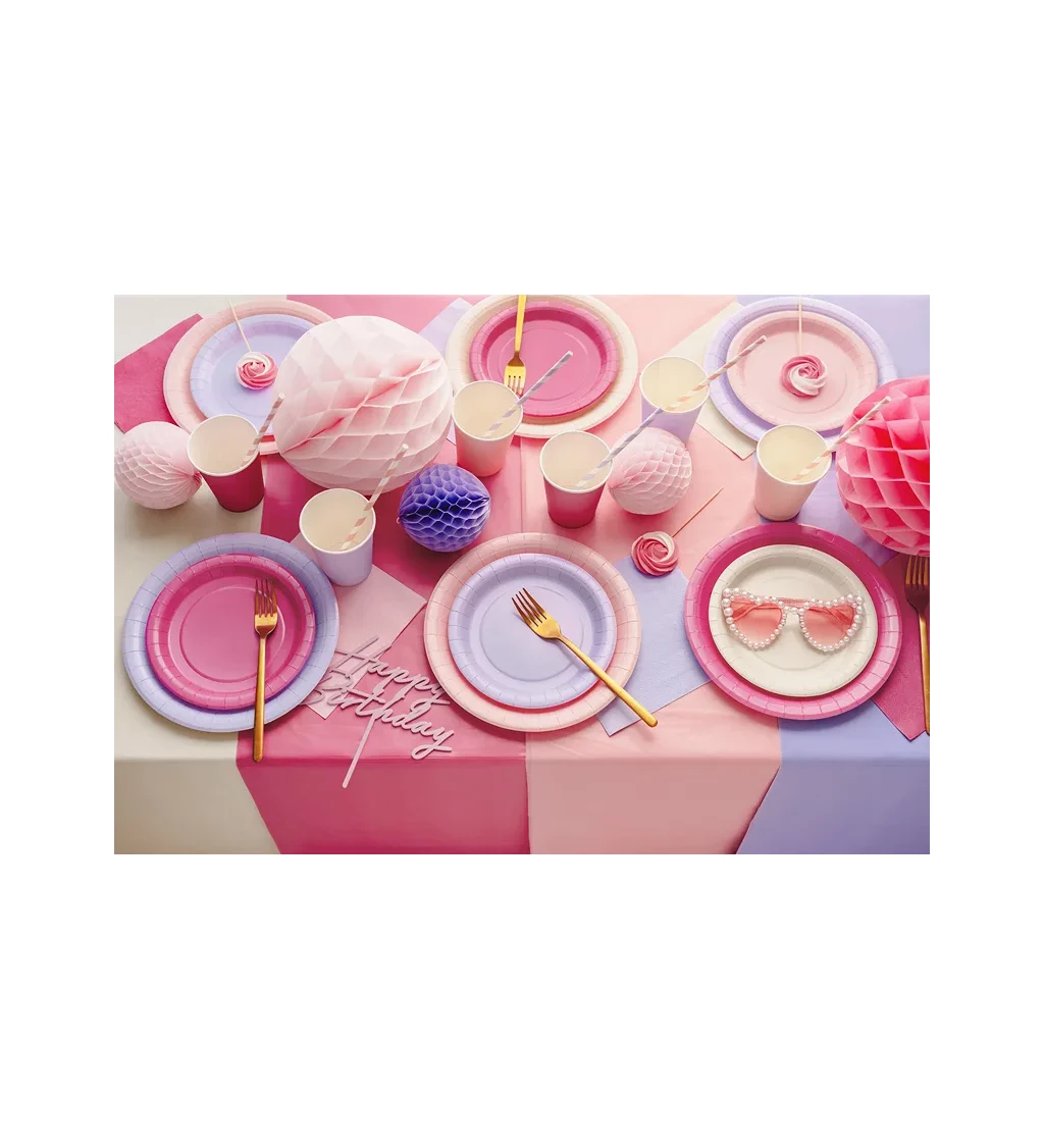 Tmavě růžové talířky - 6 ks