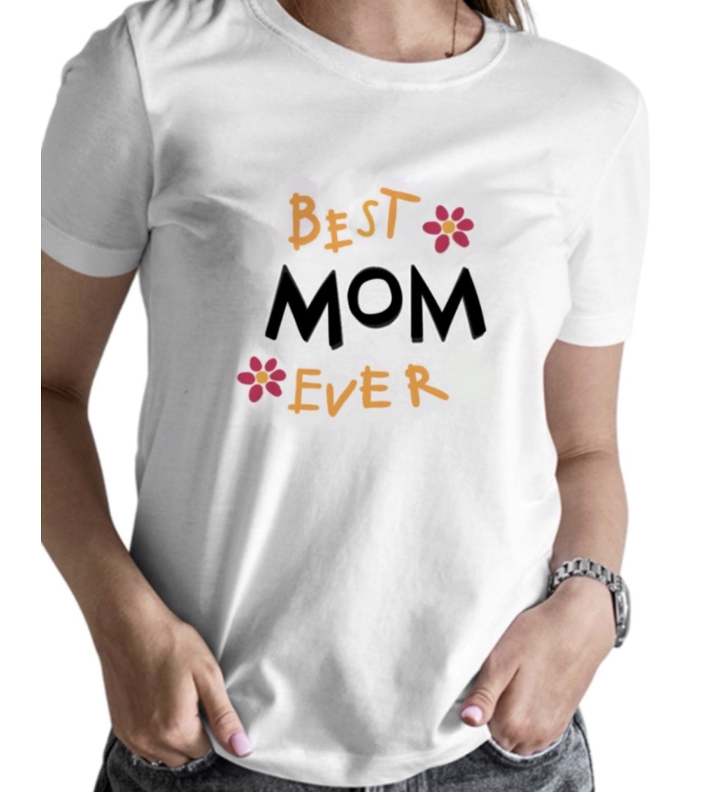 Dámské bílé triko - Best mom ever