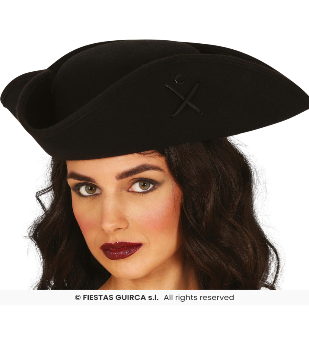 Pirátský klobouk – černý klasický