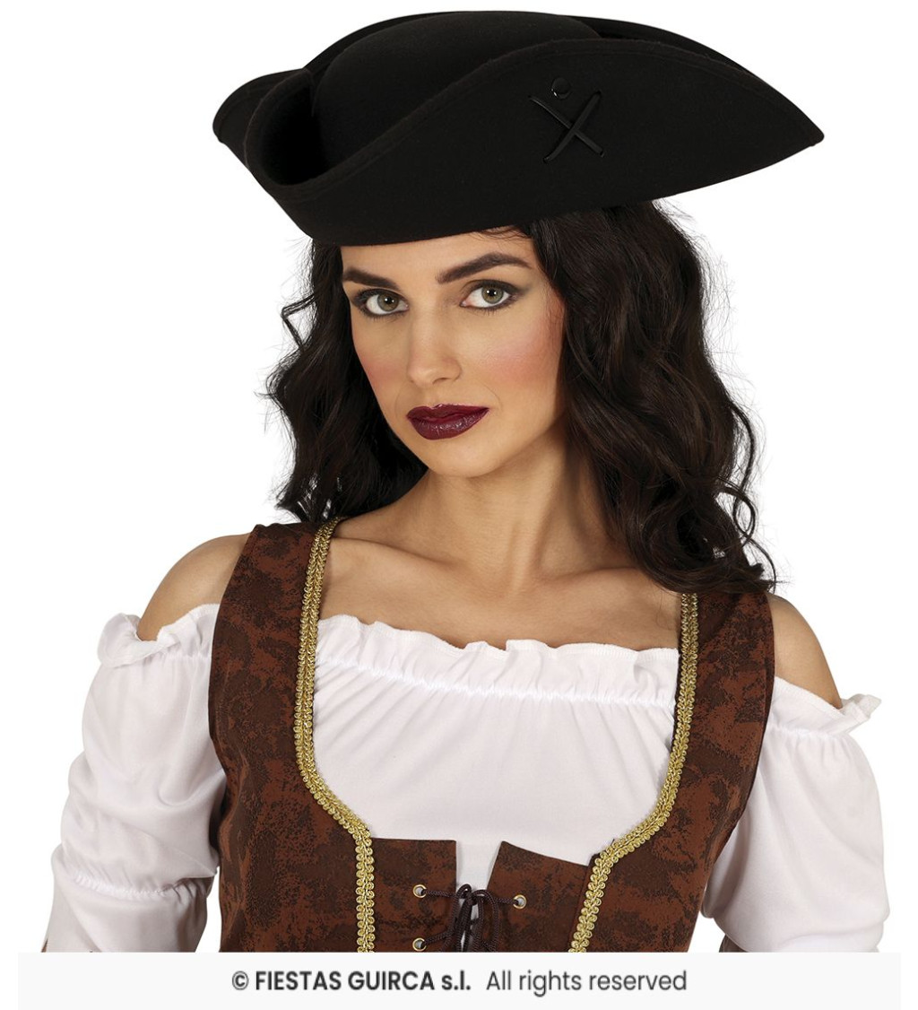 Pirátský klobouk – černý klasický