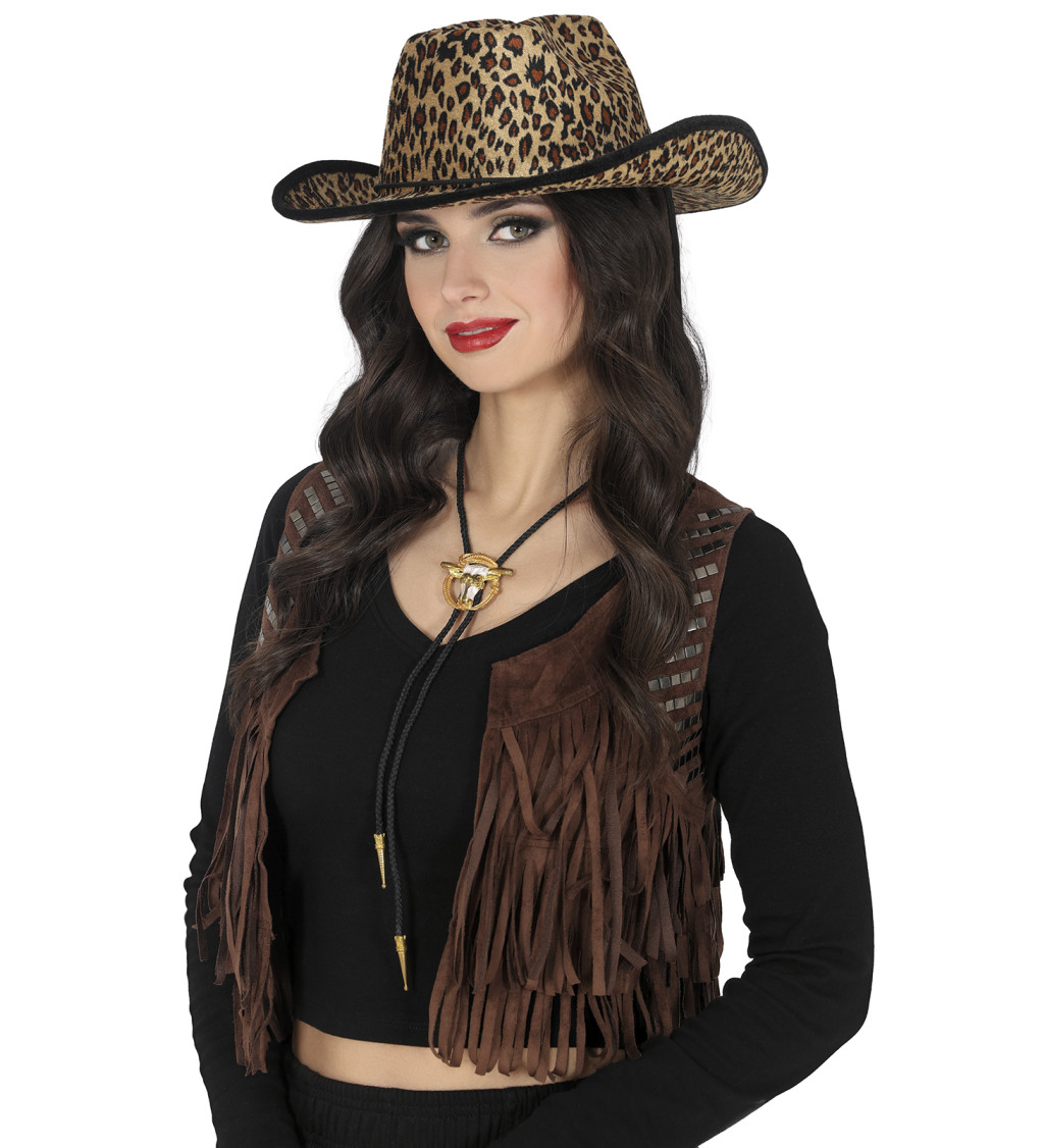 Leopardí klobouk kovbojský