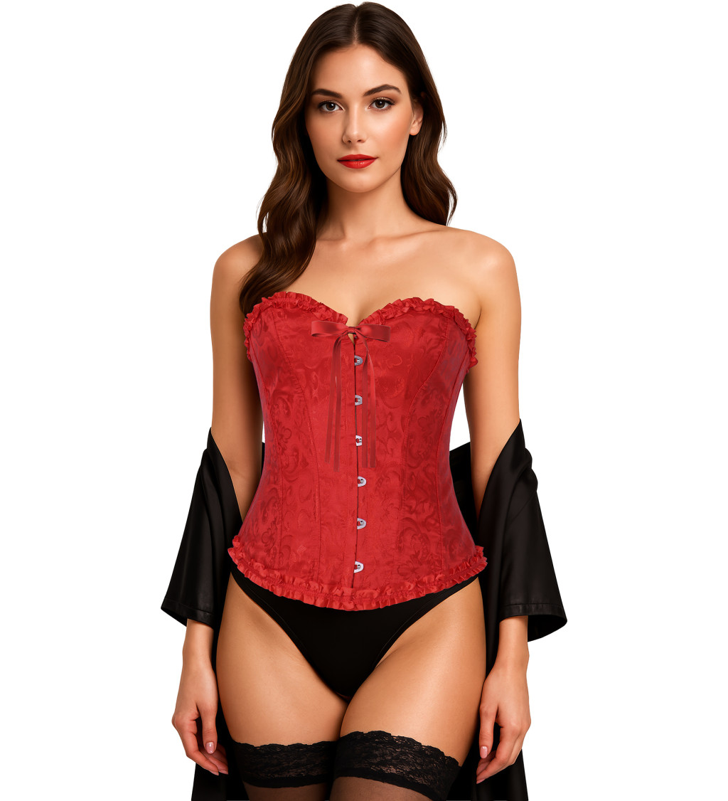 Korzet červený s krajkou