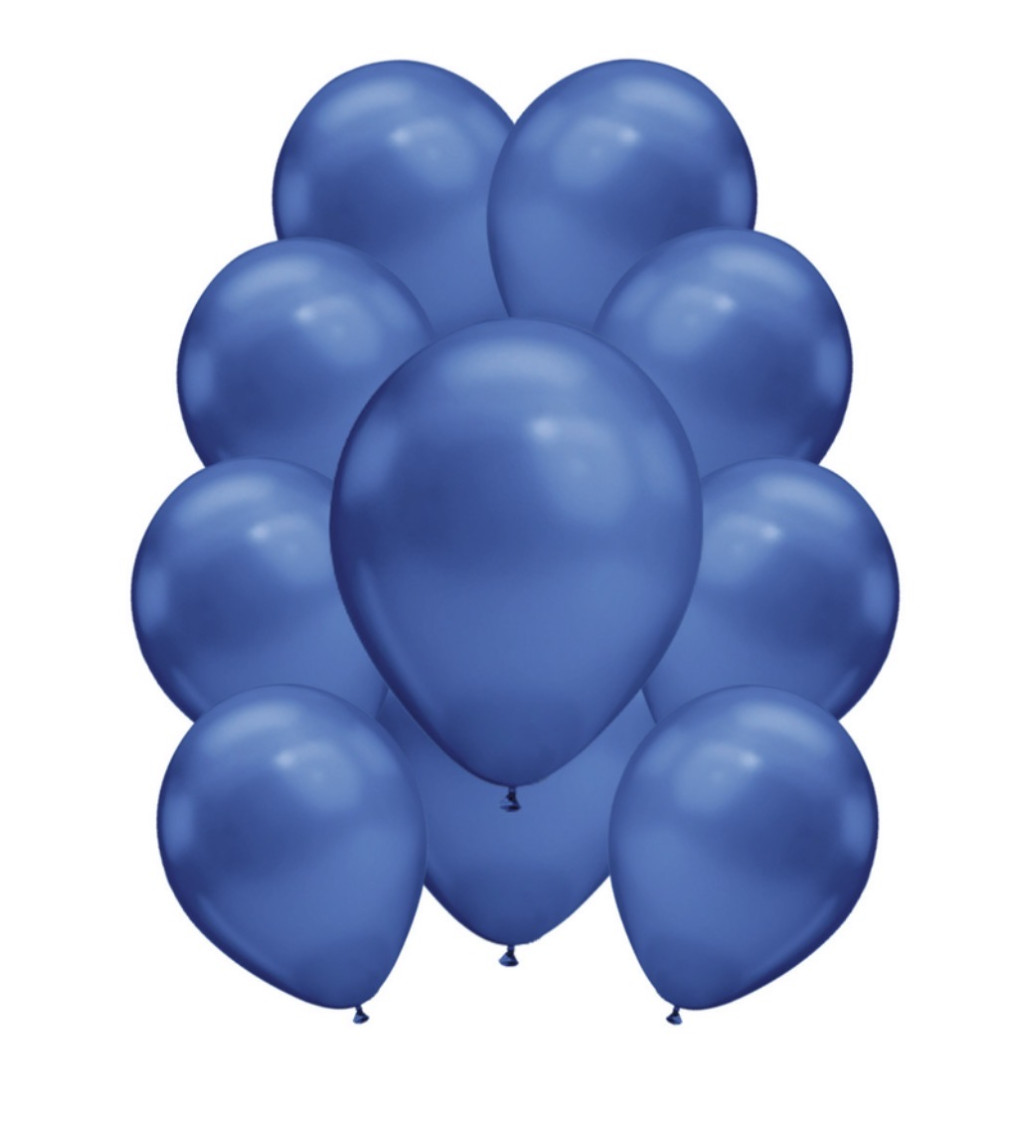 Chromové latexové balónky - Modré