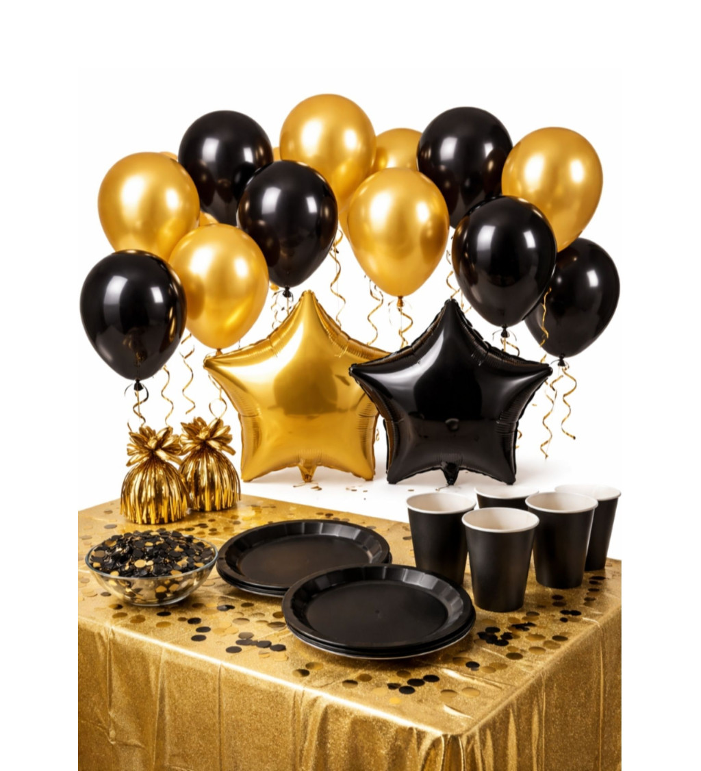Párty set VIP – černo-zlatý