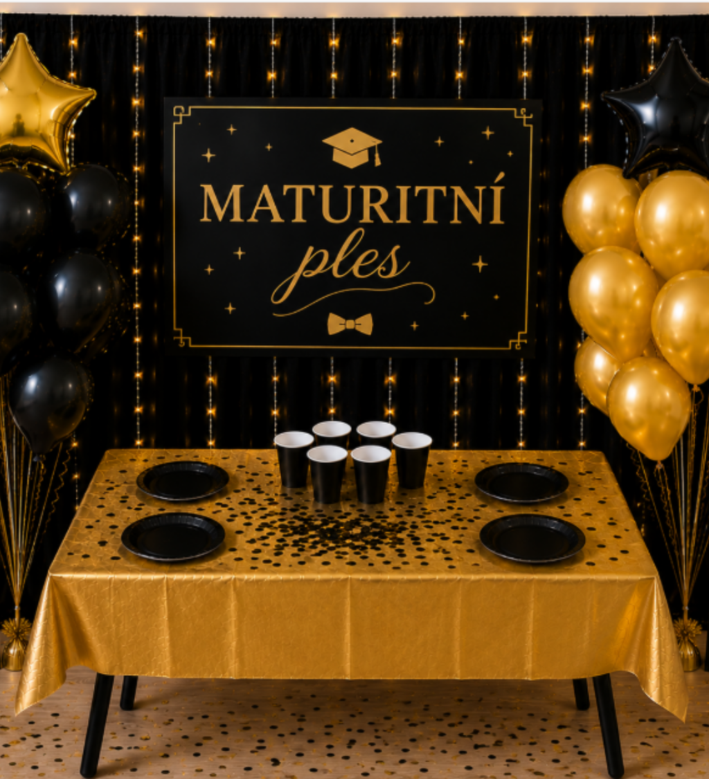 Párty set VIP – černo-zlatý