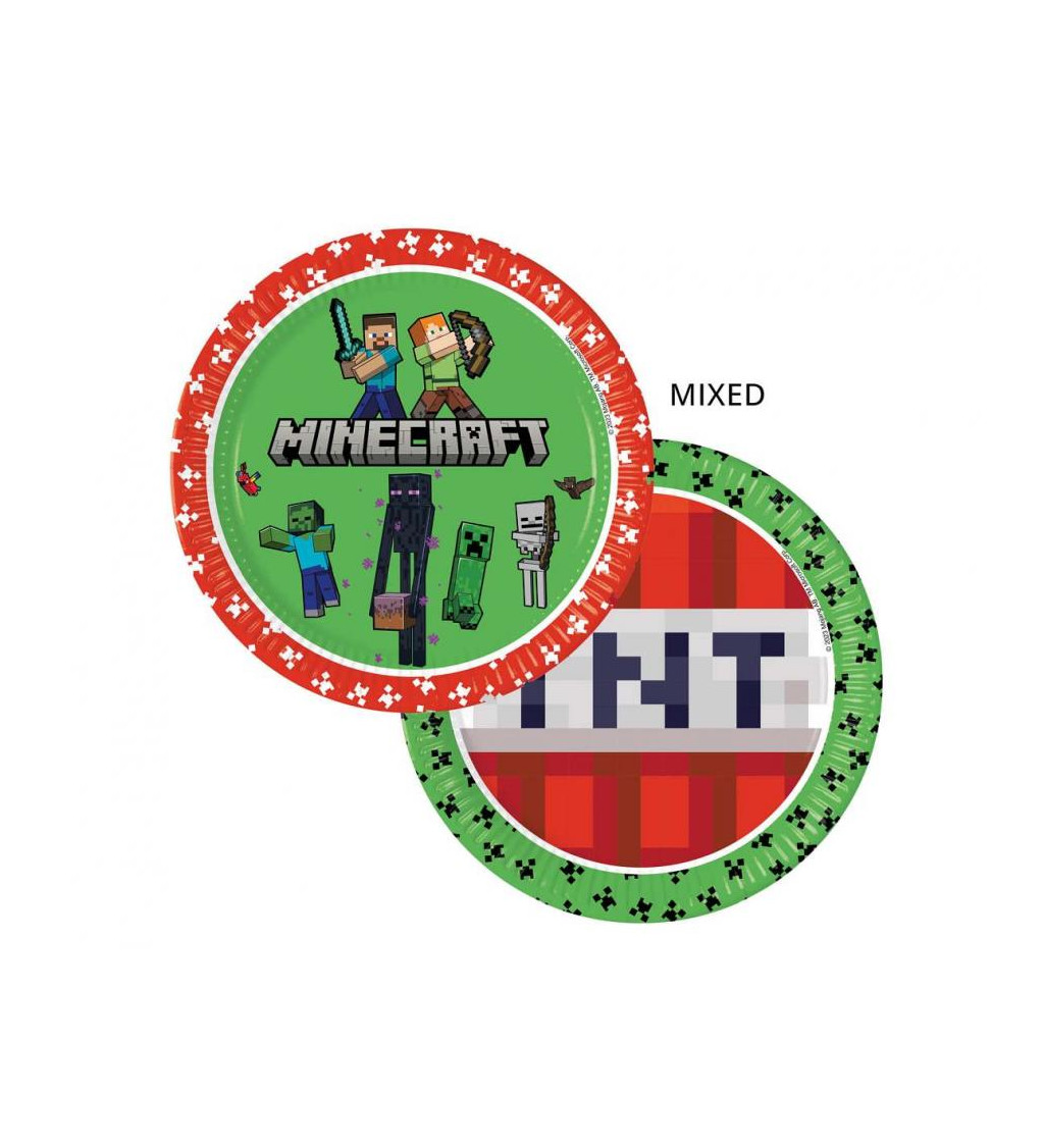 Minecraft talíře – sada 8 ks mix motivů