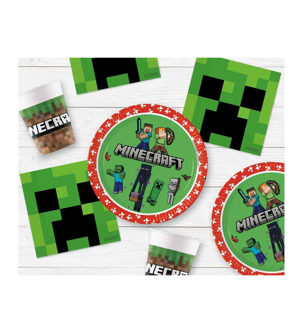 Minecraft talíře – sada 8 ks mix motivů