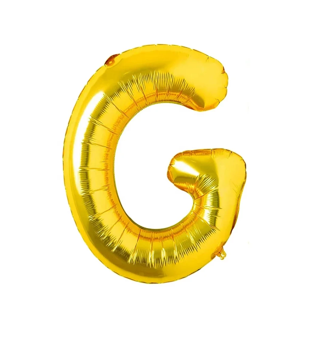 Zlatý fóliový balónek: písmeno G 80 cm