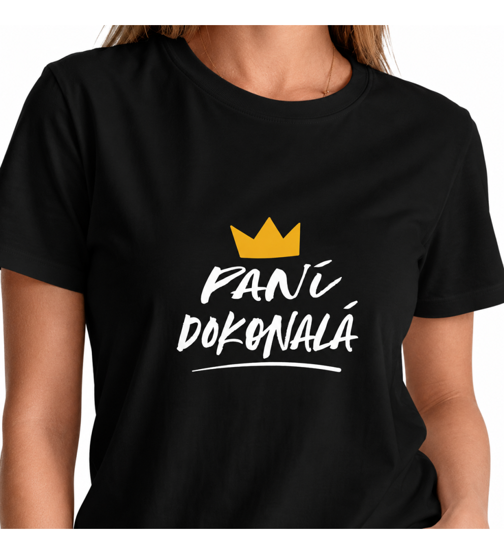 Dámské tričko černé Paní dokonalá XS