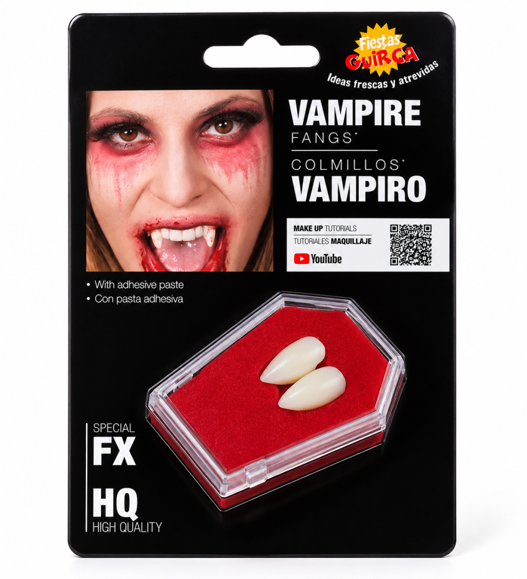 Zuby pro upíra s lepidlem