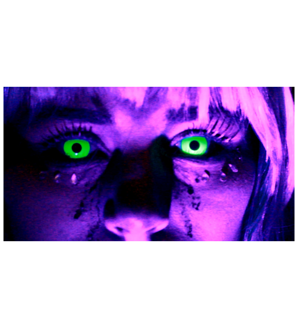 Čočky roční - Zelené, svítící pod UV