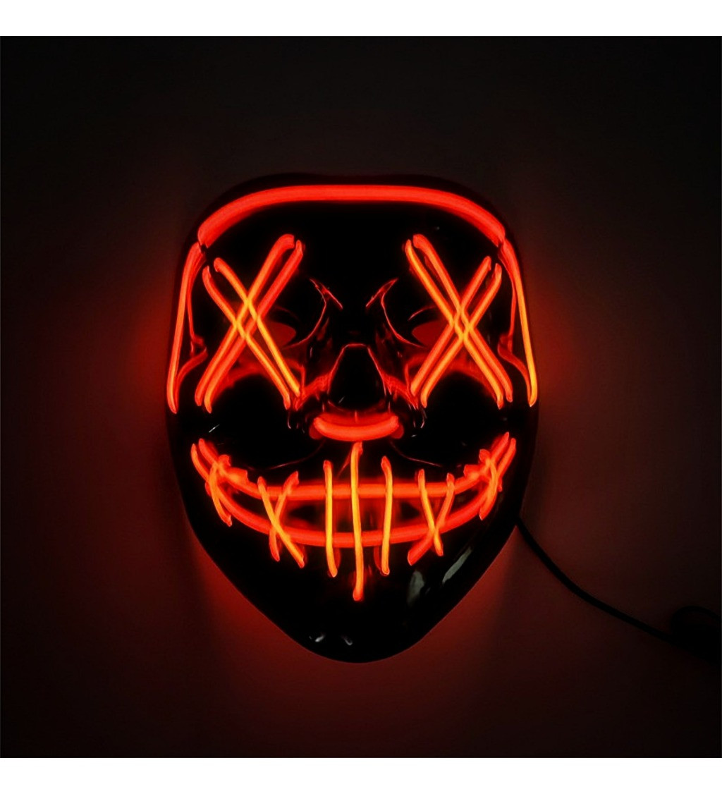 Maska - Červená LED s úsměvem