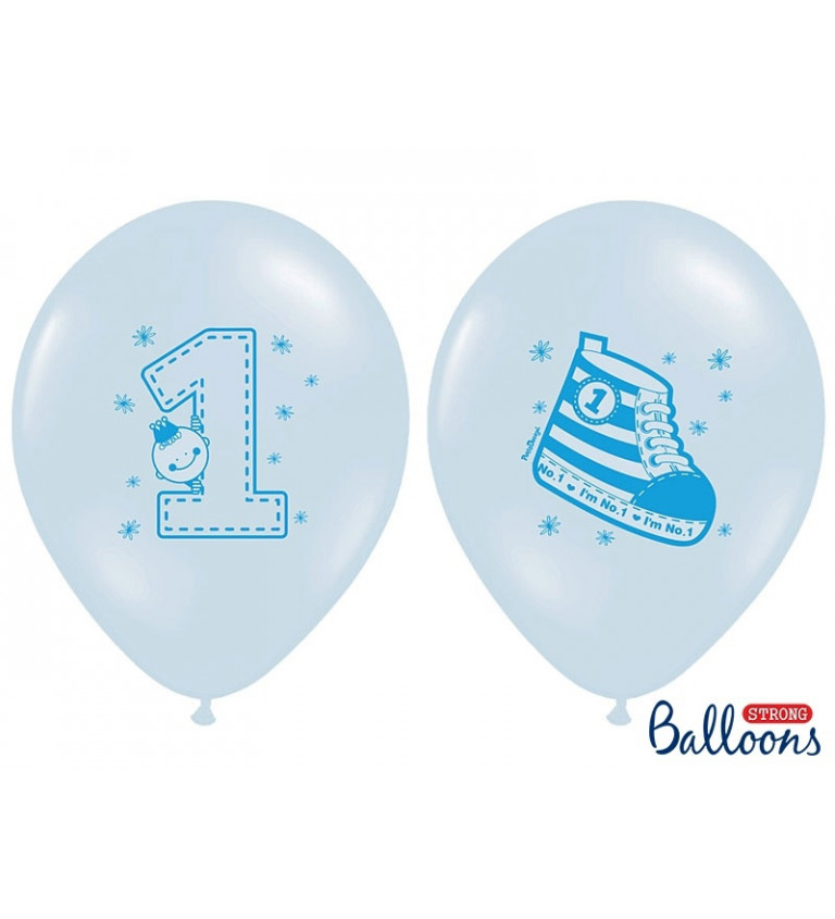 Balonek 1 rok - modrý 6 ks