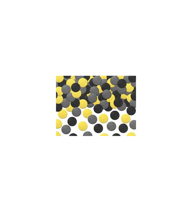 Konfety - žluté a černé puntíky