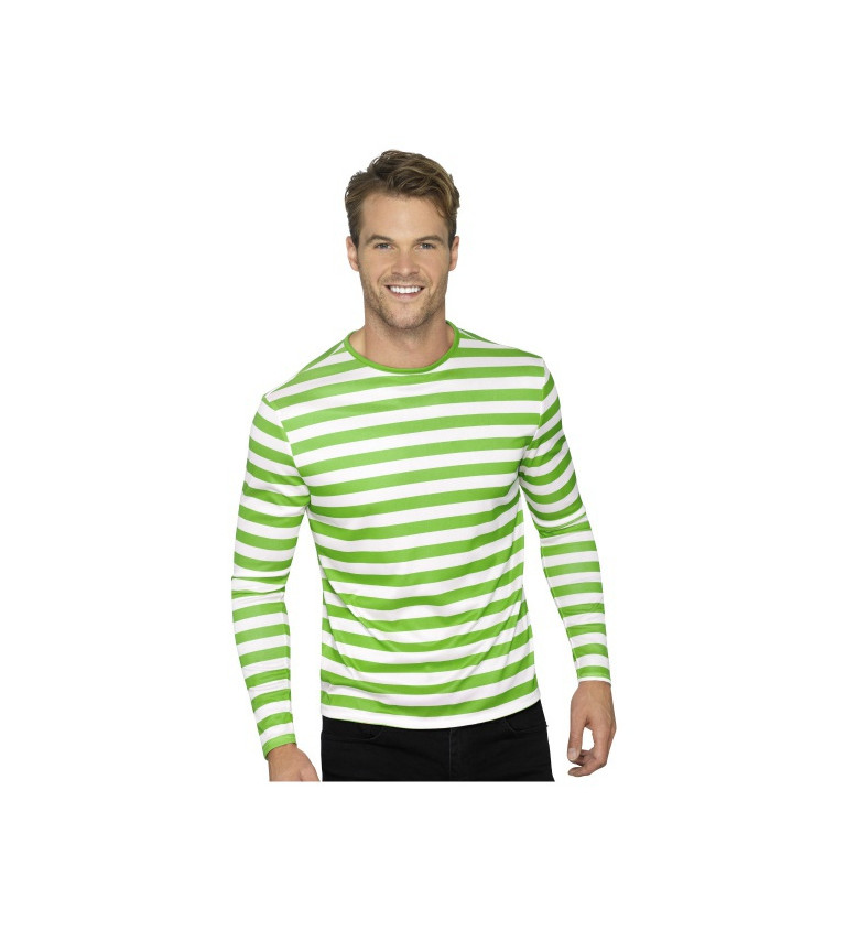 Pruhované triko zeleno-bílé