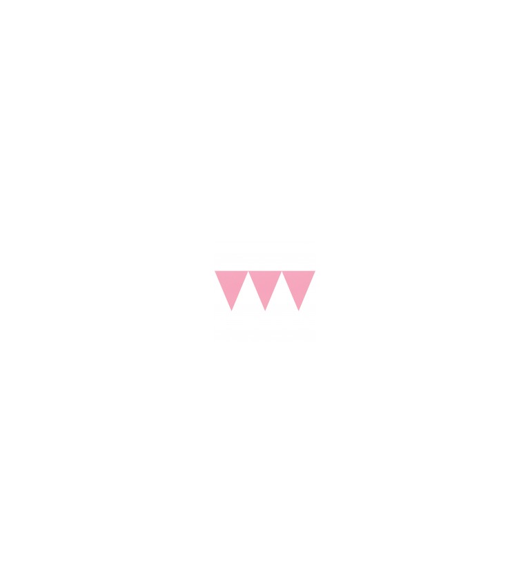 Girlanda - trojúhelníky světle růžové