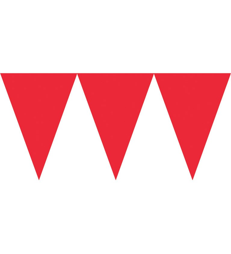 Girlanda - trojúhelníky červené