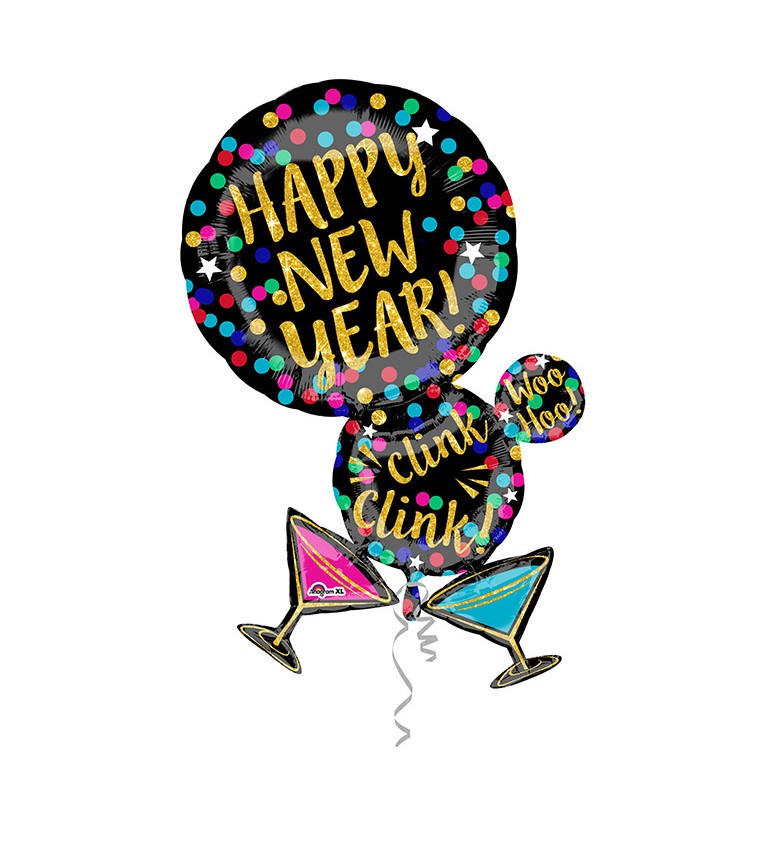 Fóliový balónek supershape - Happy New Year