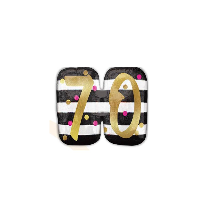 Balonek "70" - černo-zlatý