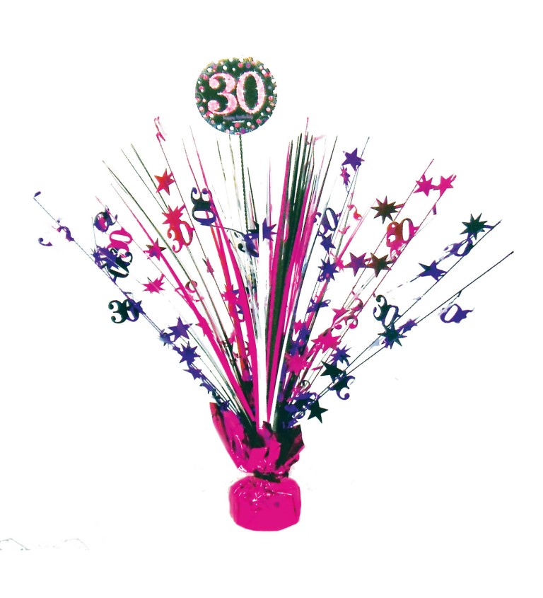 Dekorace Happy Birthday 30 - růžová kaskáda