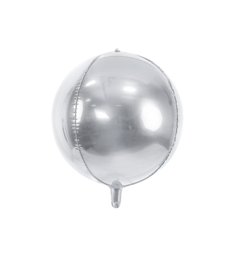 Stříbrný kulatý fóliový balónek