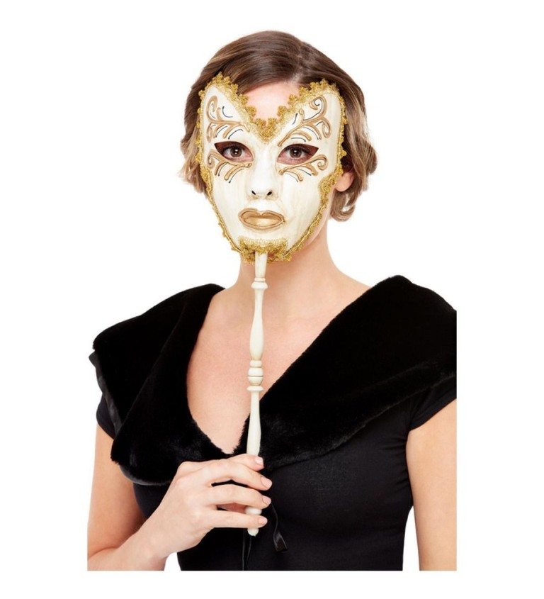 Benátská maska na tyčce