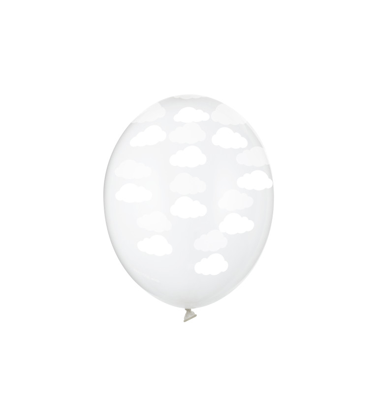 Balónky průhledné - bílé obláčky