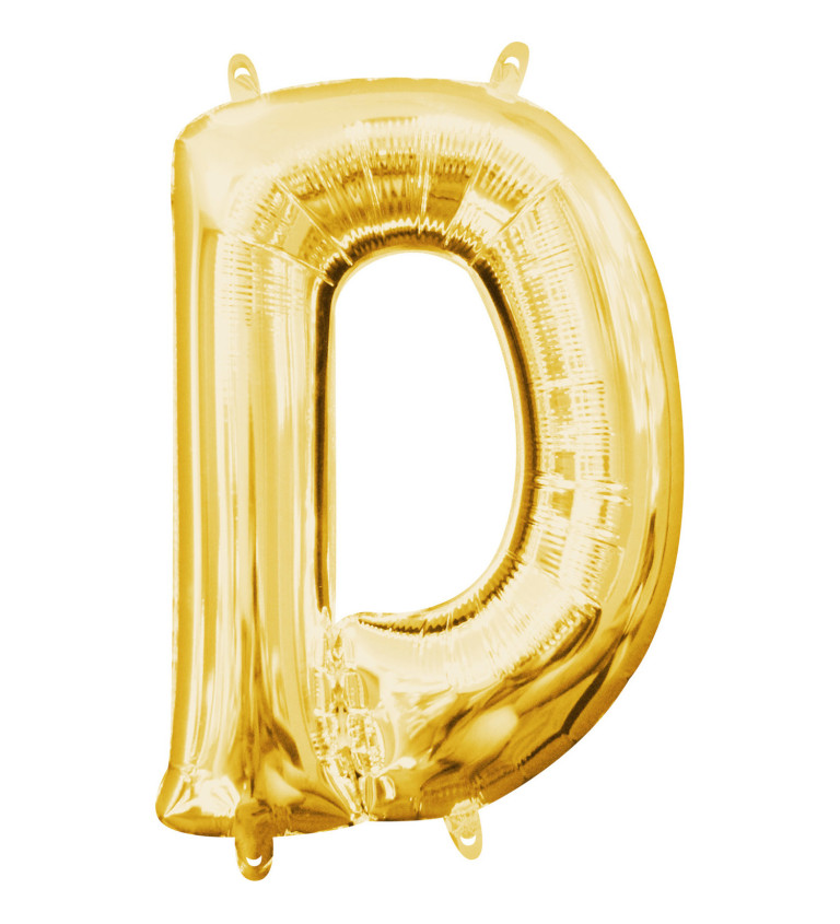 Malé fóliové zlaté písmeno D - balonek