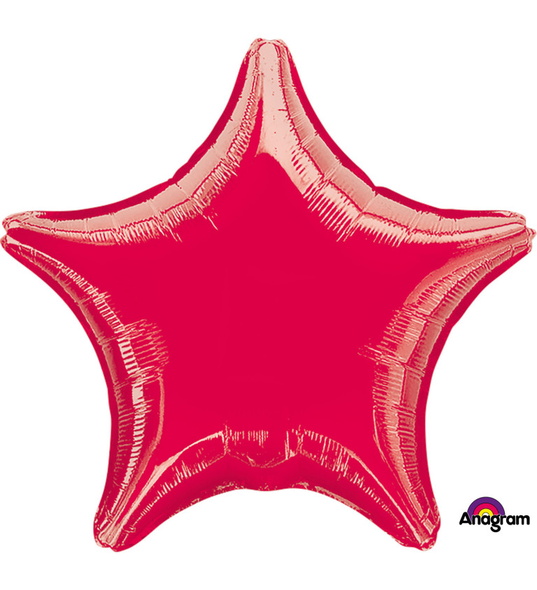 Fóliový balónek hvězda - červený