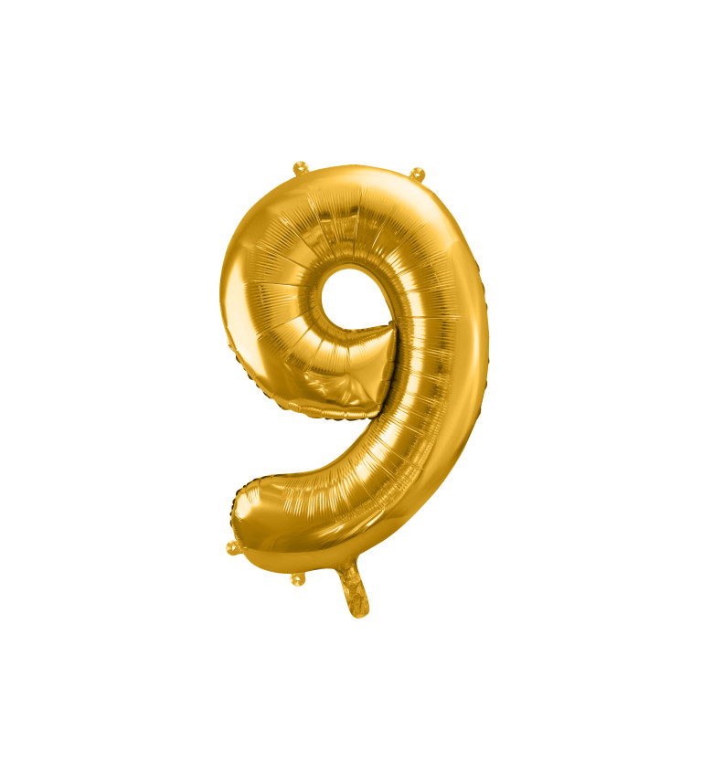 Fóliový balónek číslo 9 - zlatý