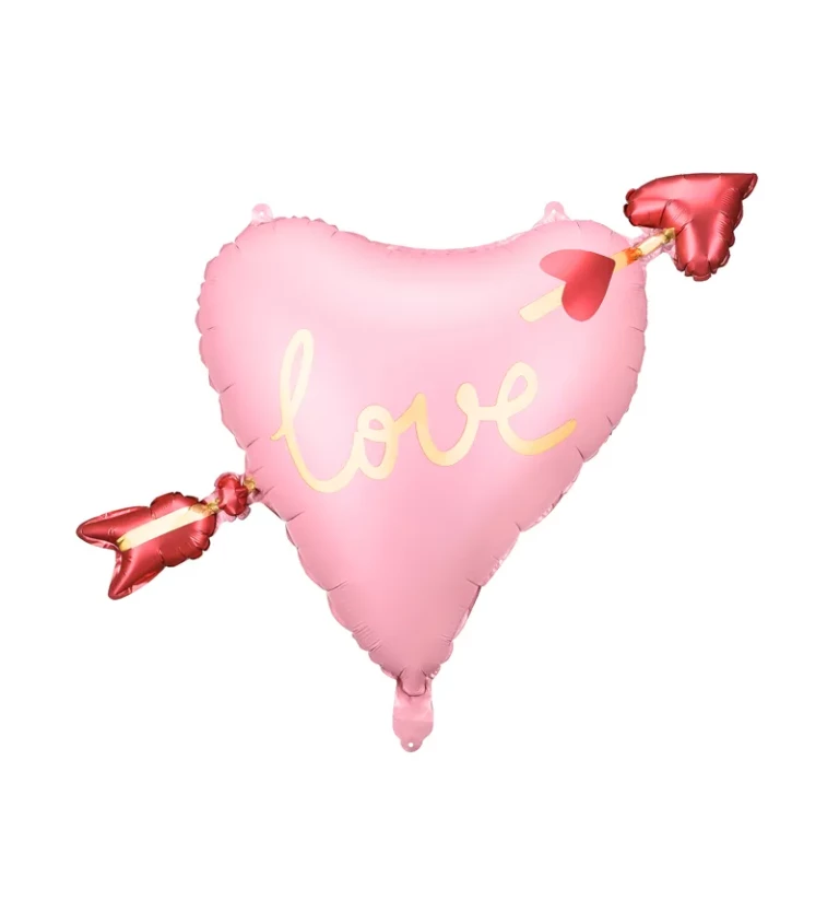 Fóliový balónek ve tvaru srdce s nápisem love