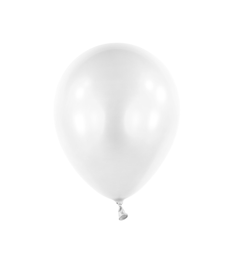 Latexové balónky 35 cm perleťově, bílé, 50 ks