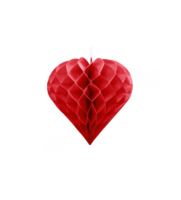 Dekorativní srdce červené - 20 cm
