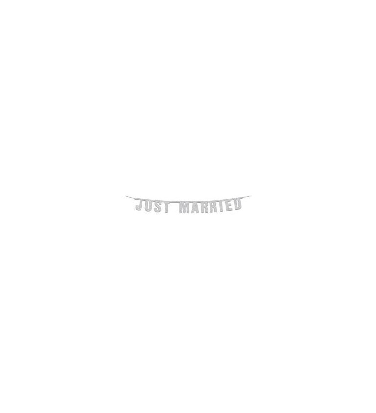 Nápis "Just Married" stříbrný