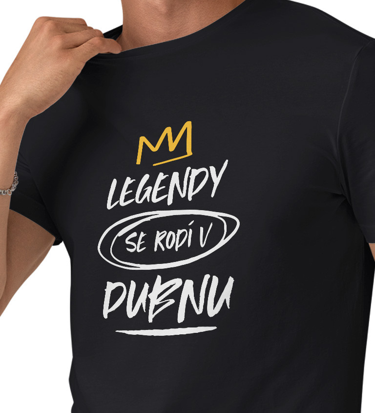 Pánské triko černé - Legendy se rodí v dubnu